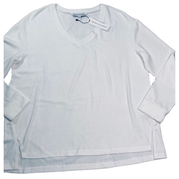 Cupcakes & Cashmere Gazella V-neck Ultra Soft Long Sleeve Sweater - L - NWT - Picture 12 of 13